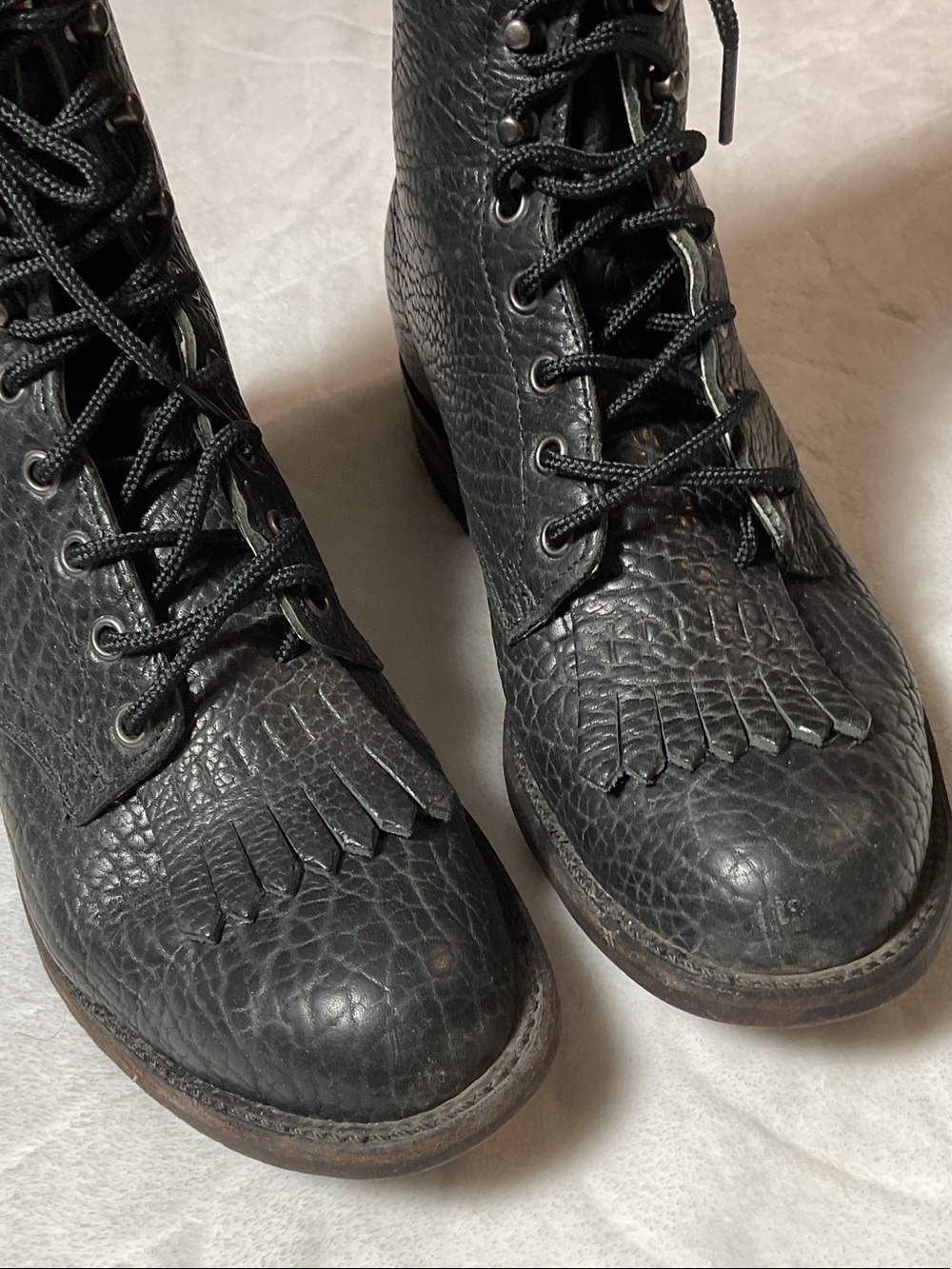 Vintage bullhide leather western boots
